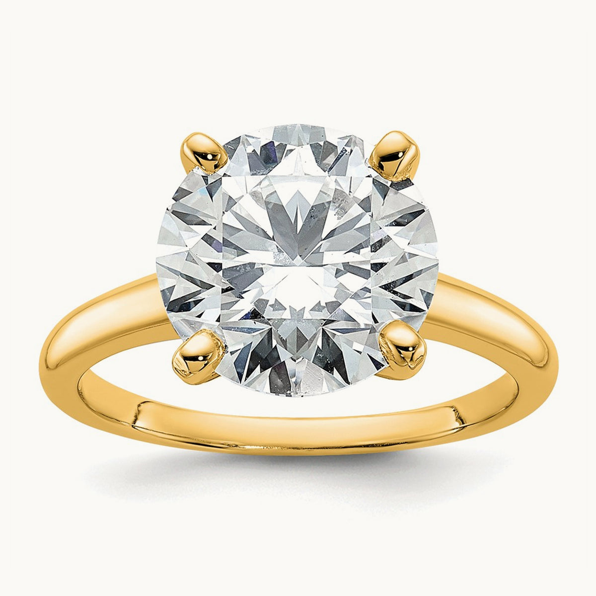 Round Solitaire Engagement Ring, 0.25-5.00 ct tw Lab-Grown Diamond — 5 ct, 14K Two-Tone