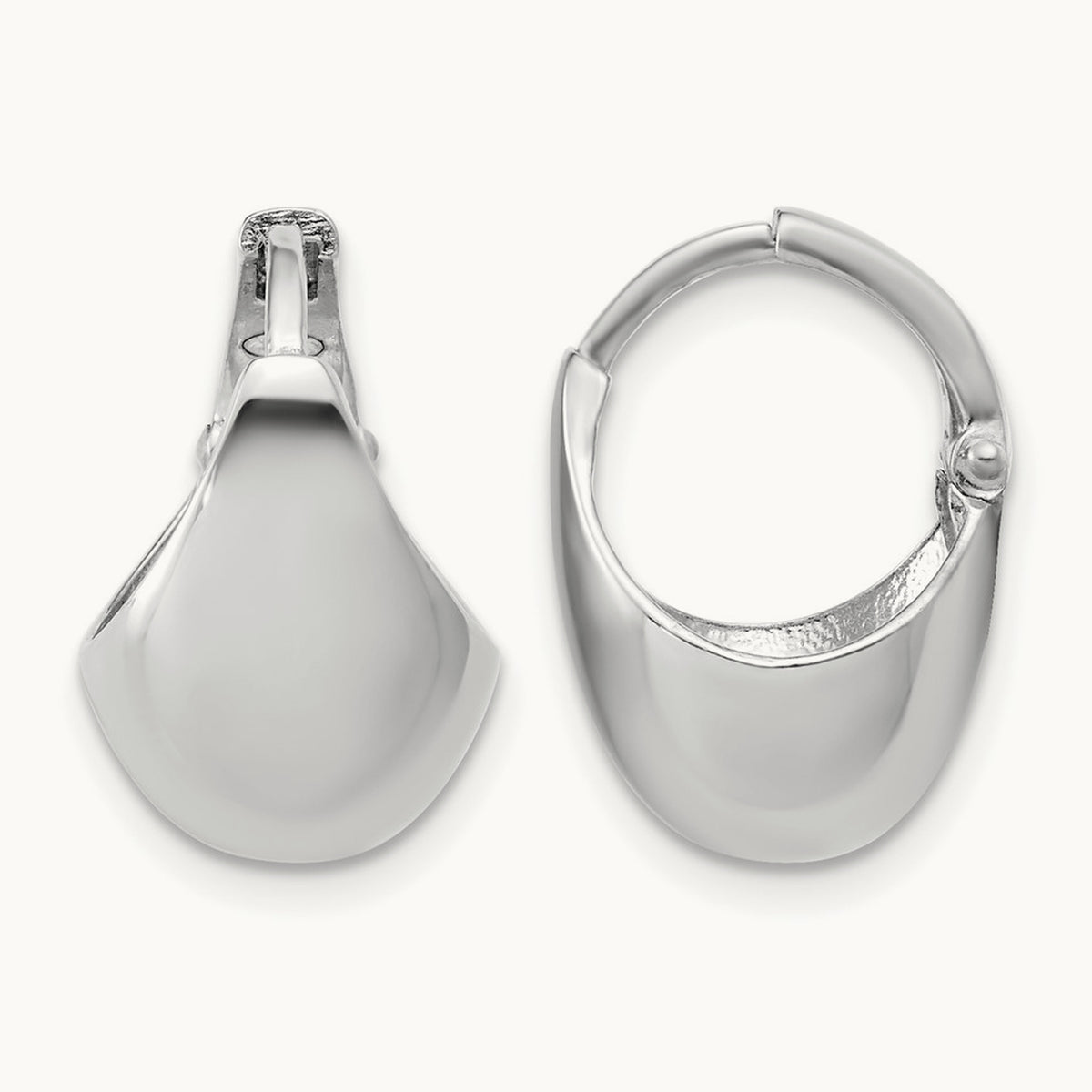 RH-Plated Polished Hinged Huggie Hoop Earrings, Sterling Silver — Leslie's