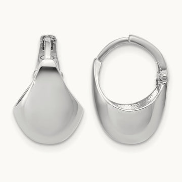 RH-Plated Polished Hinged Huggie Hoop Earrings, Sterling Silver — Leslie's