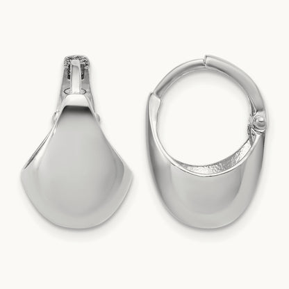 RH-Plated Polished Hinged Huggie Hoop Earrings, Sterling Silver — Leslie's