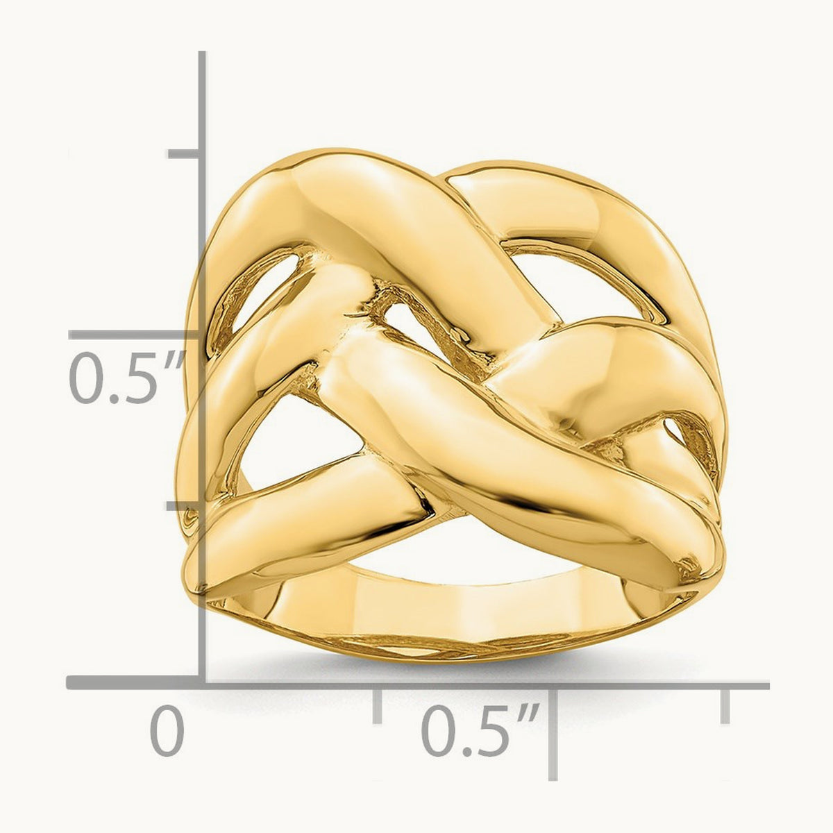 Polished Bold Basket Weave Dome Ring, 14K