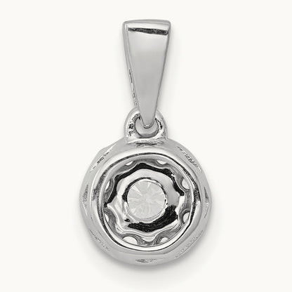 1/3ct. Diamond Circle Cluster Pendant, 14K White Gold