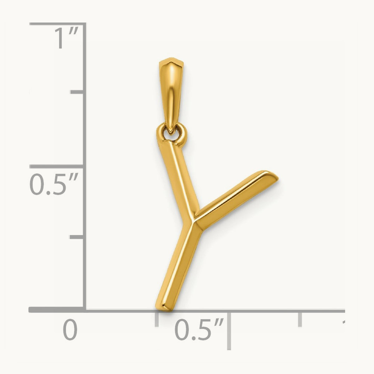 Fancy Letter Y, 14K Yellow Gold