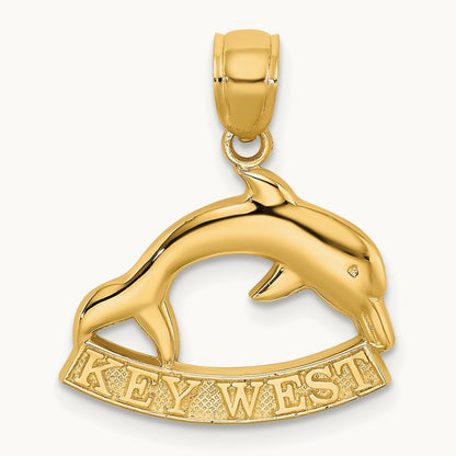 KEY WEST Dolphin Charm, 14K