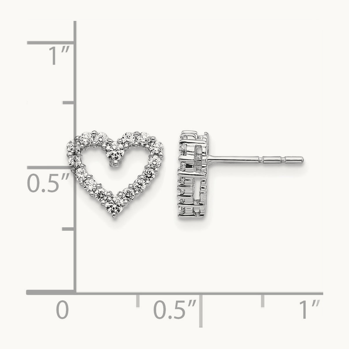 Heart Post Earrings, 0.50 ct tw Lab-Grown Diamond
