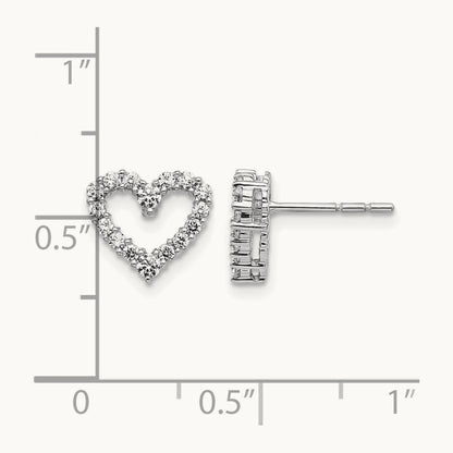 Heart Post Earrings, 0.50 ct tw Lab-Grown Diamond
