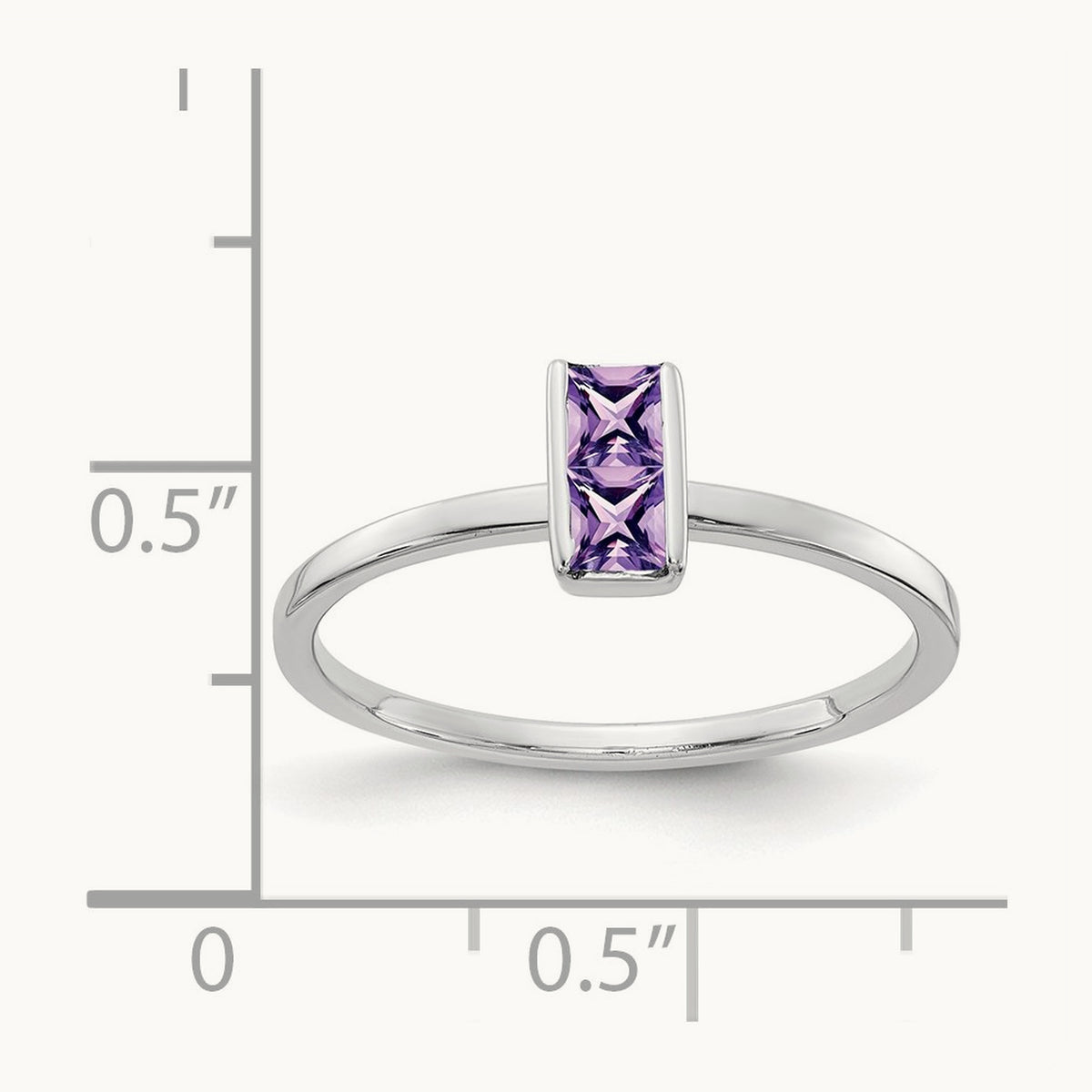 Amethyst Ring, 14K White Gold