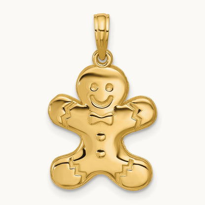 Polished Gingerbread Pendant, 14K