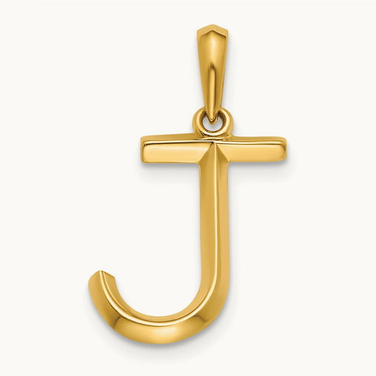 Fancy Letter J, 14K Yellow Gold