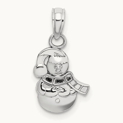 Snowman Charm — 14K White Gold
