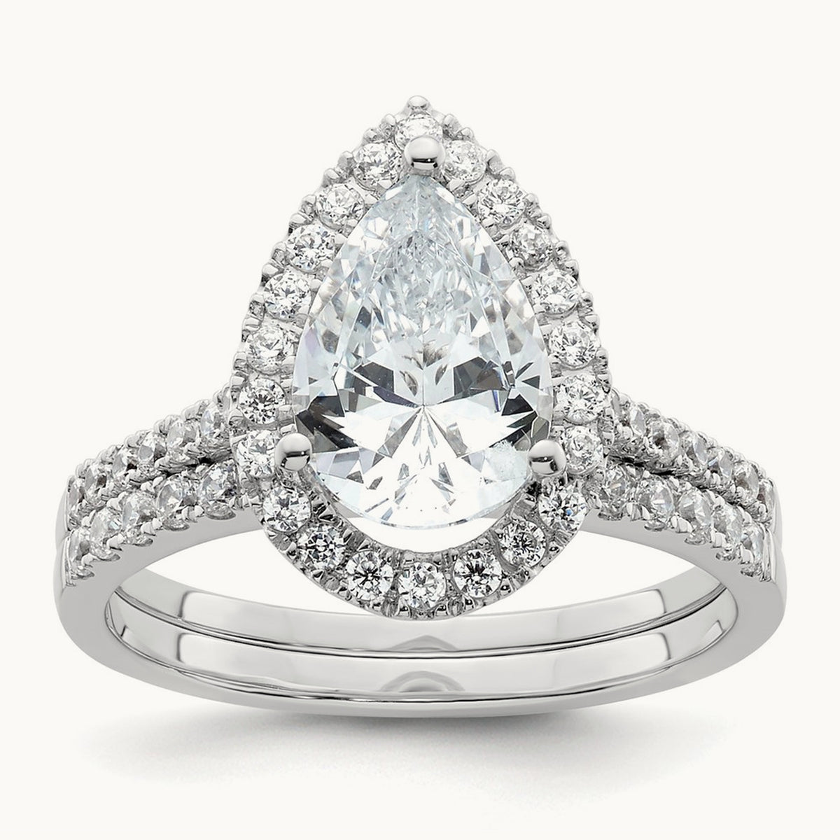 Pear Halo Semi-Mount Engagement Ring, 0.25 ct tw — 3/8 ct, 14K Two-Tone