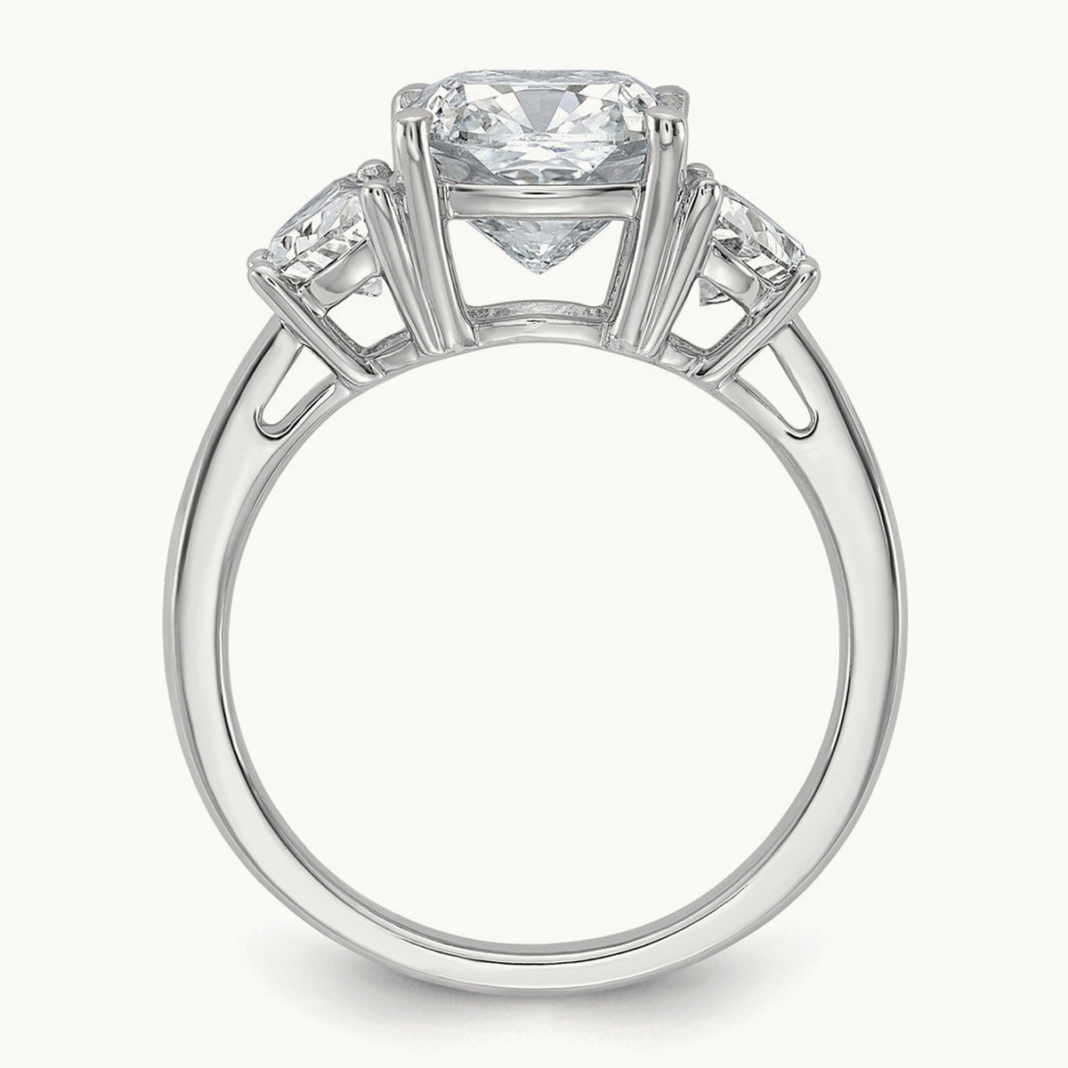 Half Moon & Cushion Semi-Mount Engagement Ring, 0.25-1.00 ct tw Lab-Grown Diamond — 1 ct, 14K White Gold