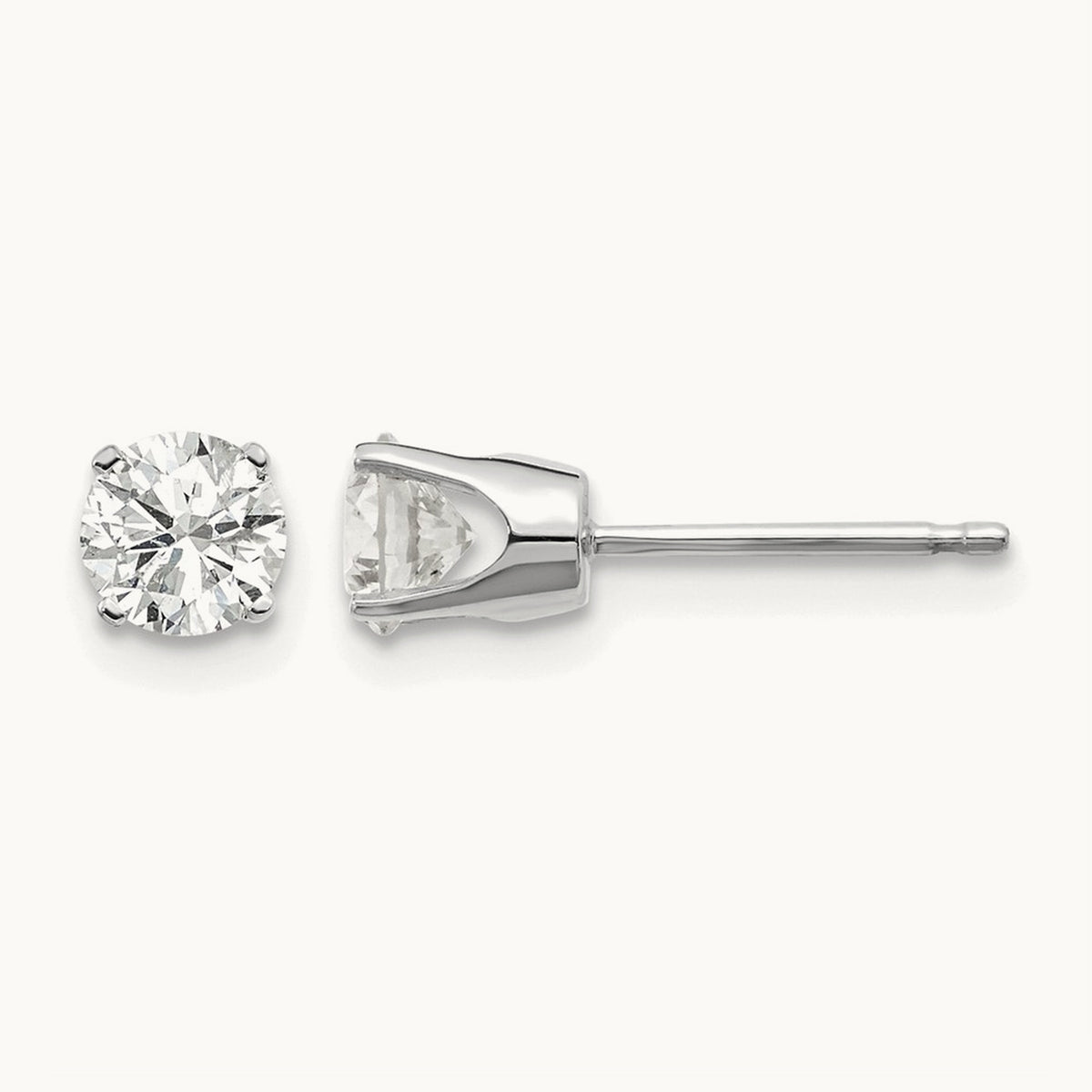Diamond Stud Push-on Post Earrings — 0.74 ct tw