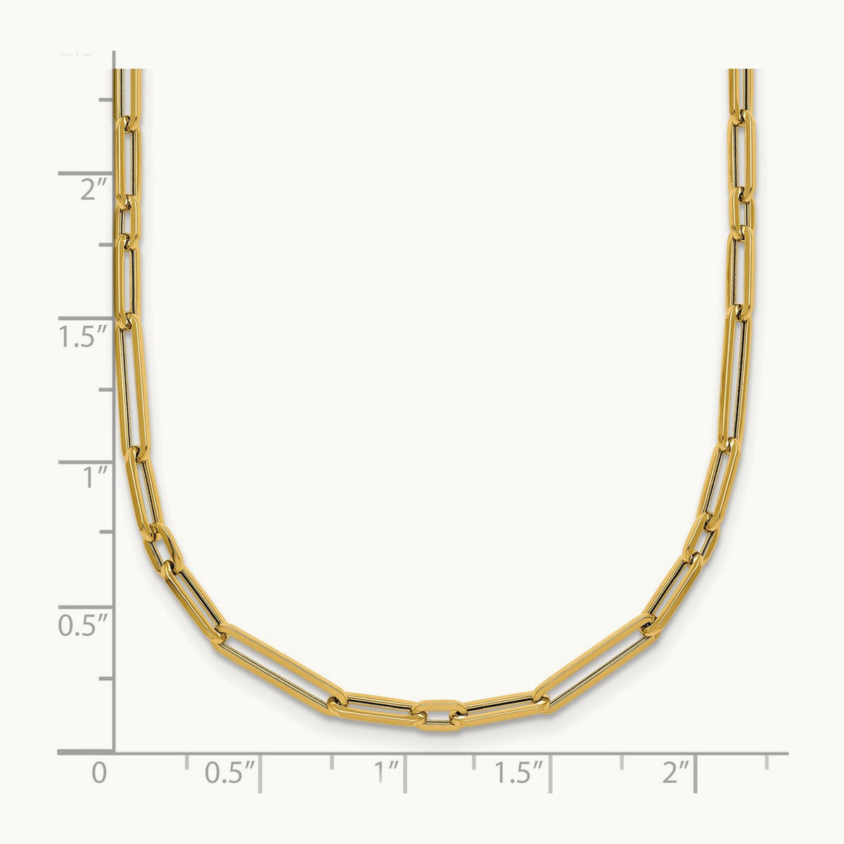 Polished 17in Paperclip Link Necklace, 14K