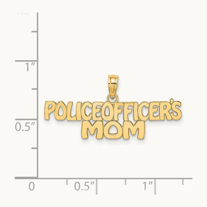 POLICE OFFICER'S MOM Charm, 14K