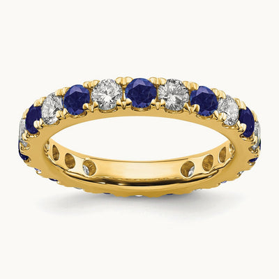 Created Sapphire Eternity Band, 1.00-1.25 ct tw Lab-Grown Diamond — 14K Yellow Gold
