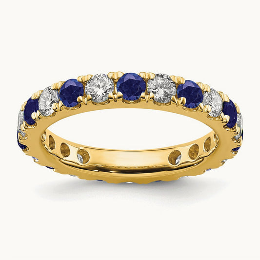 Created Sapphire Eternity Band, 1.00-1.25 ct tw Lab-Grown Diamond — 14K Yellow Gold