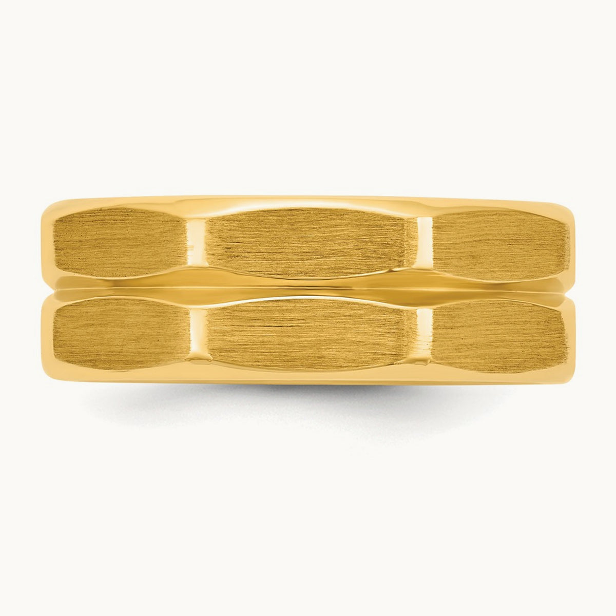 IB Goodman Men's Satin Octagonal Ring, 7.7mm, 14K Gold — 14K Yellow Gold