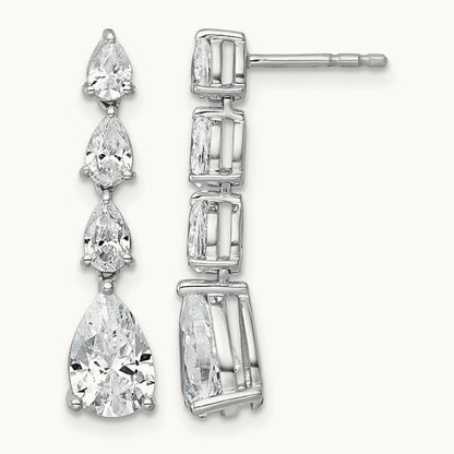 Fashion Dangle Post Earrings, 3.00 ct tw Lab-Grown Diamond — 14K White Gold