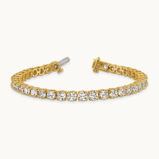 Tennis Bracelet, 14.00 ct tw Lab-Grown Diamond — 14K Yellow Gold