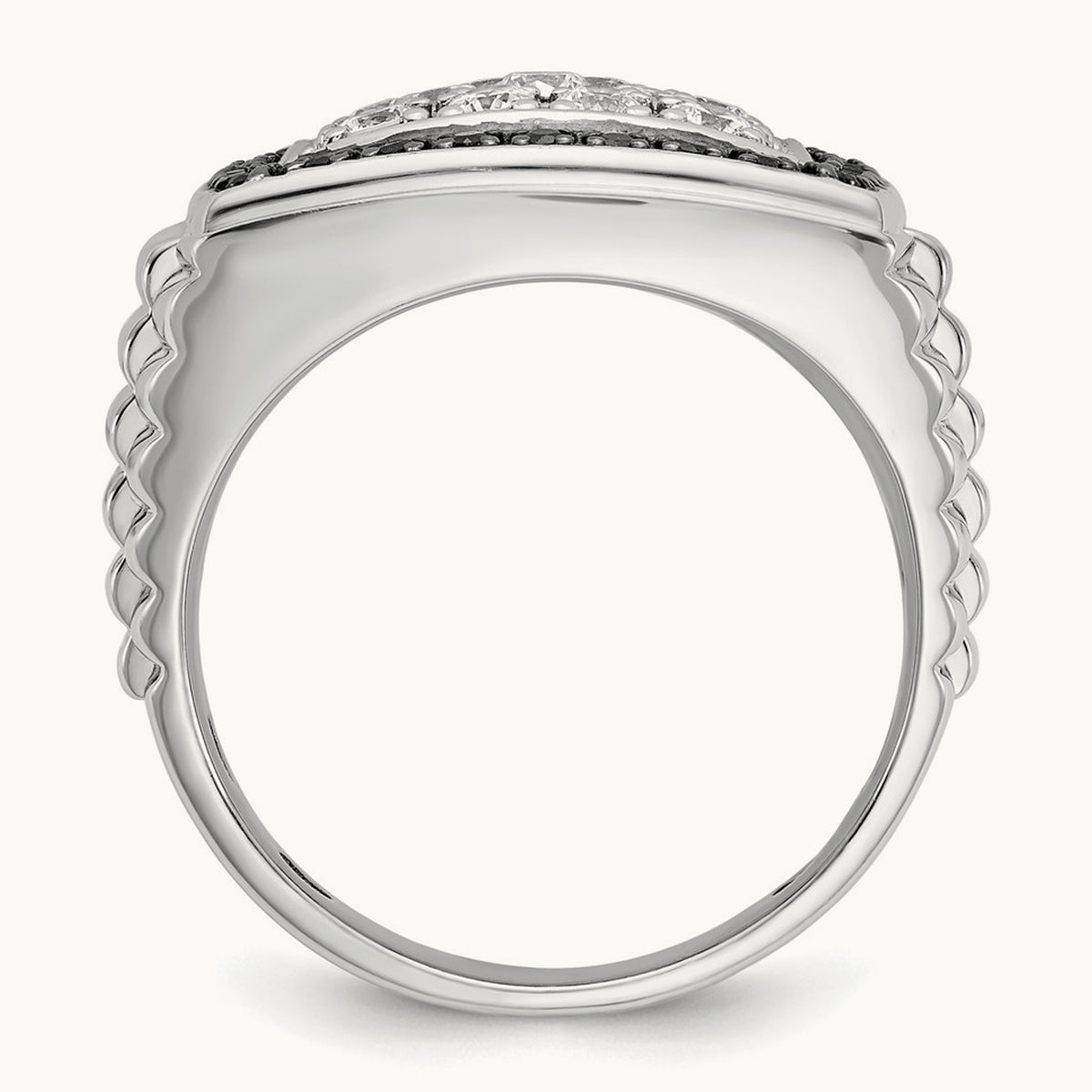 Black Cluster Ring, 1.00 ct tw Lab-Grown Diamond