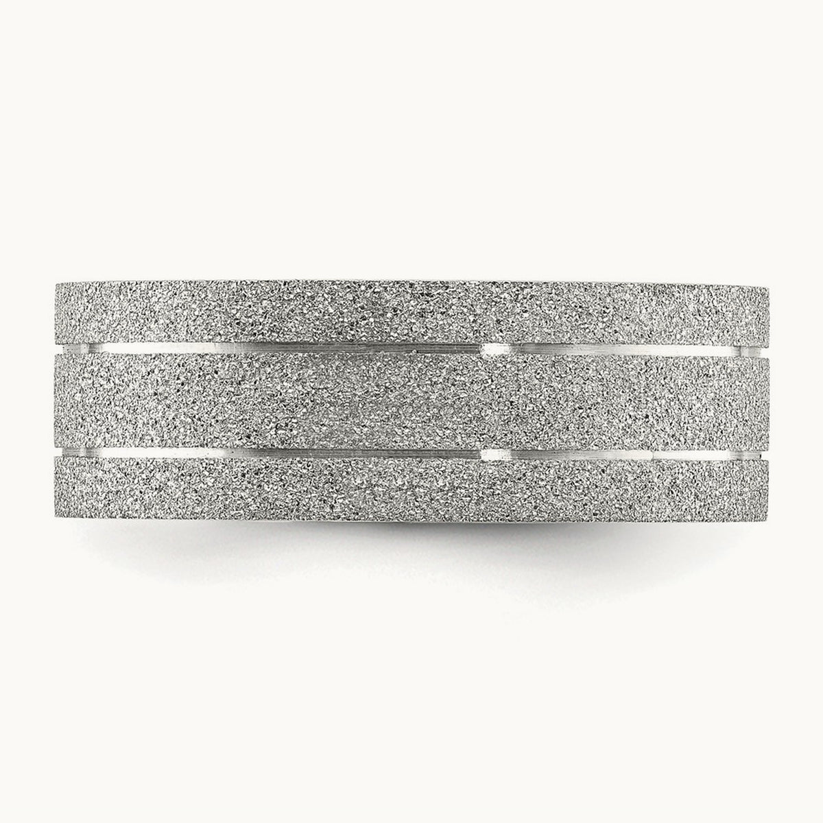 Polished Laser-cut Grooved Band, 8mm, Stainless Steel