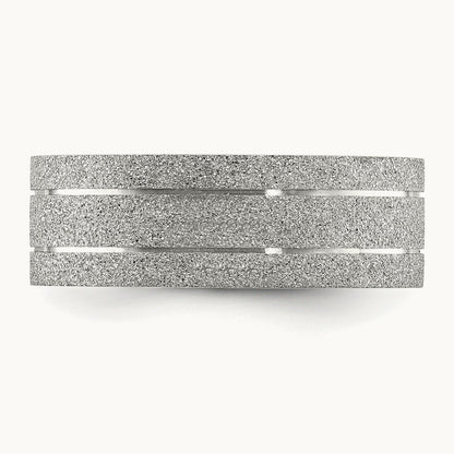 Polished Laser-cut Grooved Band, 8mm, Stainless Steel
