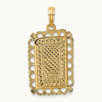 Hearts w/ Ace Playing Cards Charm, 14K