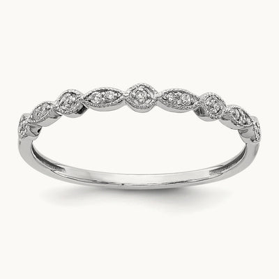 Diamond Fancy Band — 14K White Gold, 6.75