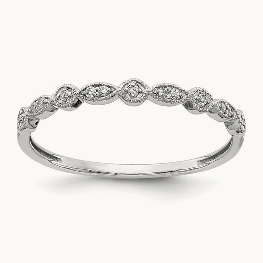 Diamond Fancy Band — 14K White Gold, 6.75