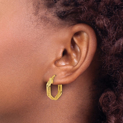 Polished and Twisted Hoop Earrings — 19.5mm