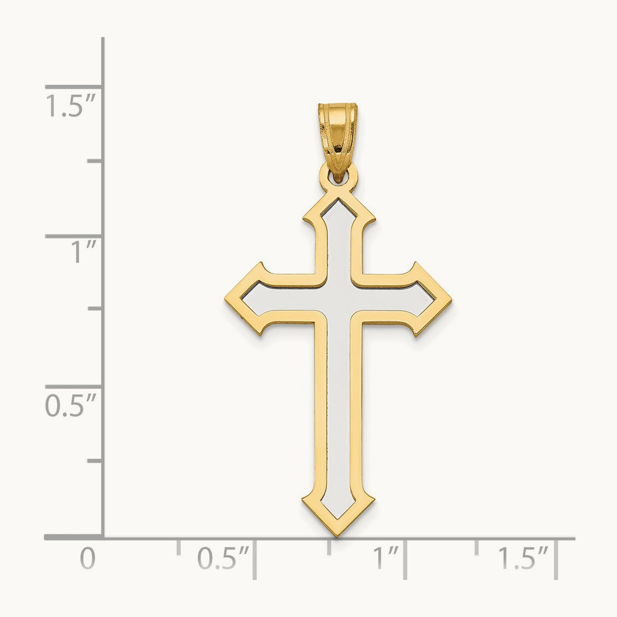 Passion Cross Pendant — 14K Two-Tone Gold, 36mm