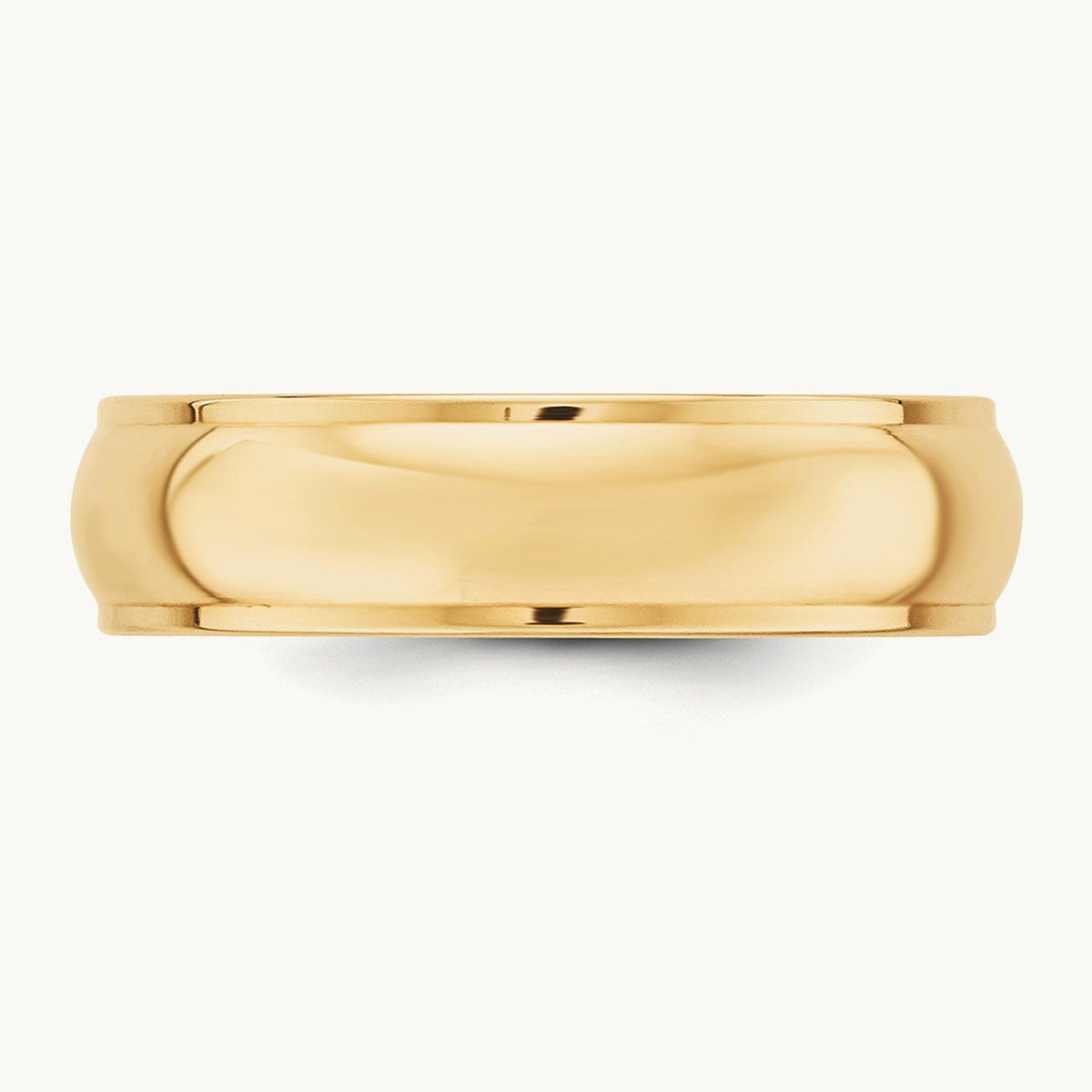 Half Round with Edge Band, 6mm, 10K Yellow Gold
