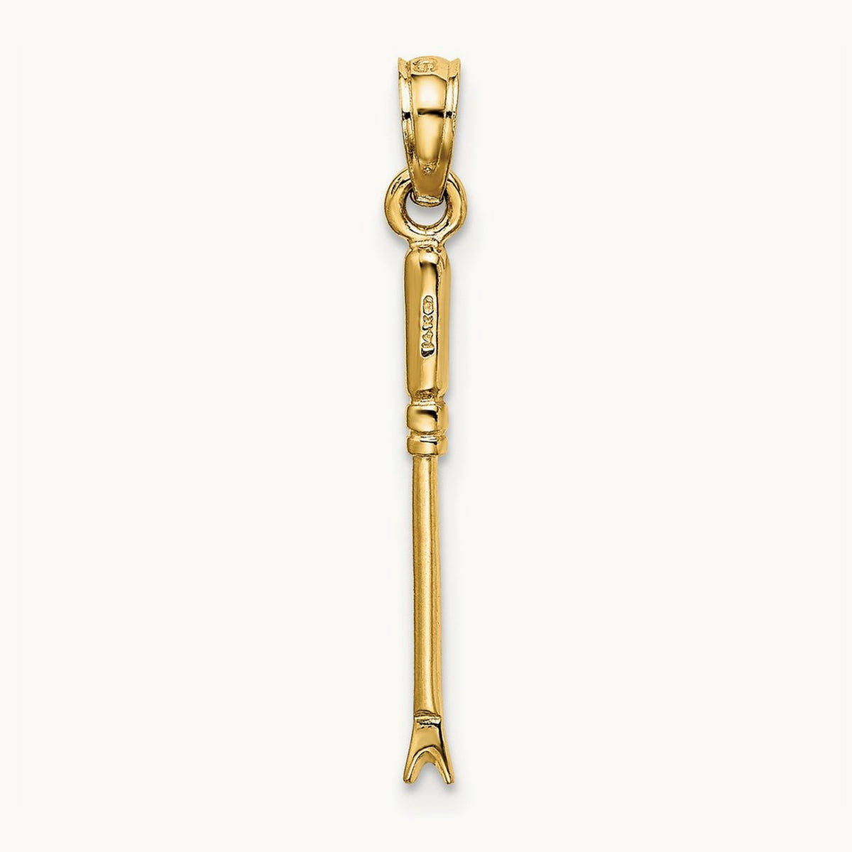 3-D Weeding Garden Tool Charm, 14K