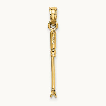 3-D Weeding Garden Tool Charm, 14K