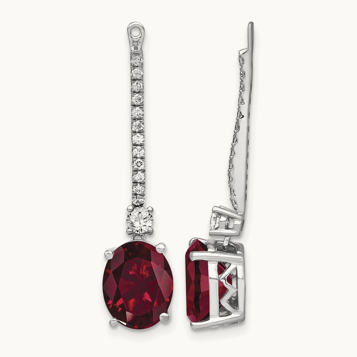 Created Ruby Earring Jackets, 0.50 ct tw Lab-Grown Diamond