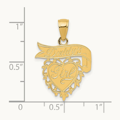 DADDYS GIRL Heart Pendant, 14K
