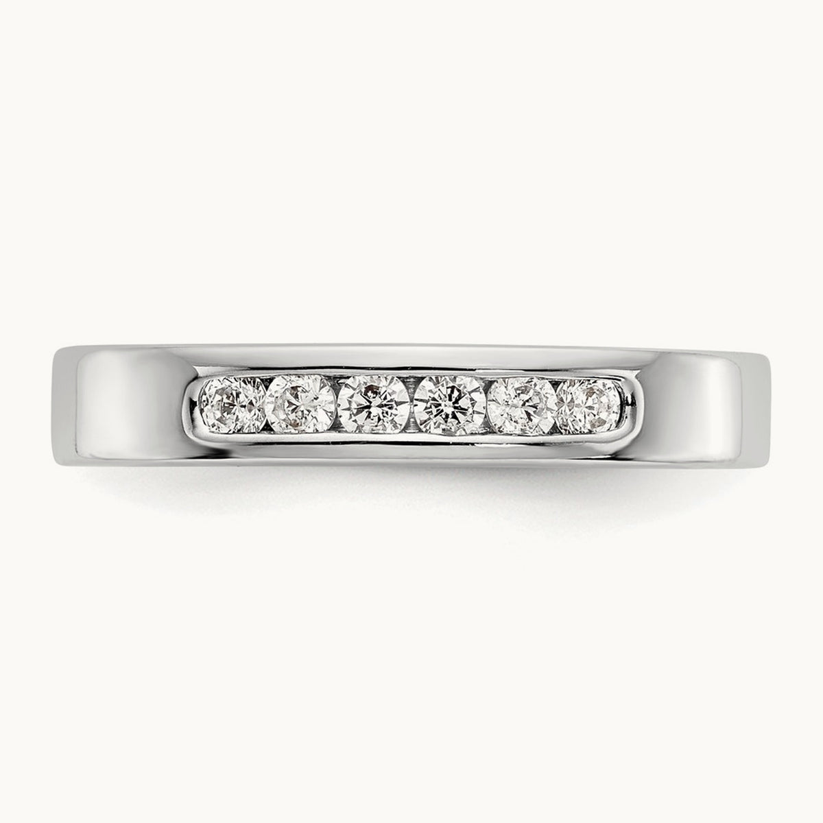 6-Stone Diamond Channel Band, 14K White Gold