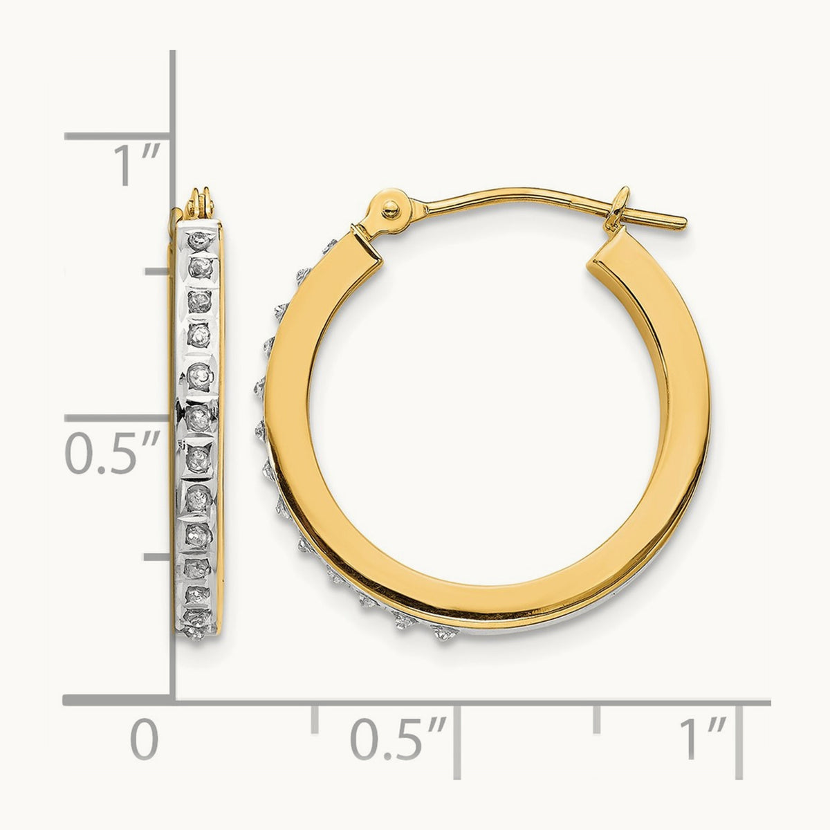 Diamond Fascination Diamond Dust/Accent Hoop Earrings, 14K