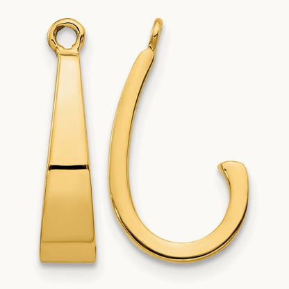Polished J-Hoop Earring Jackets, 14K