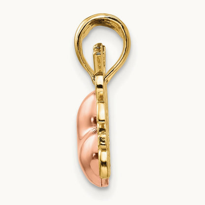 w/White Rhod BIG SIS-LIL SIS Break-a-part Pendant, 14K Two-tone