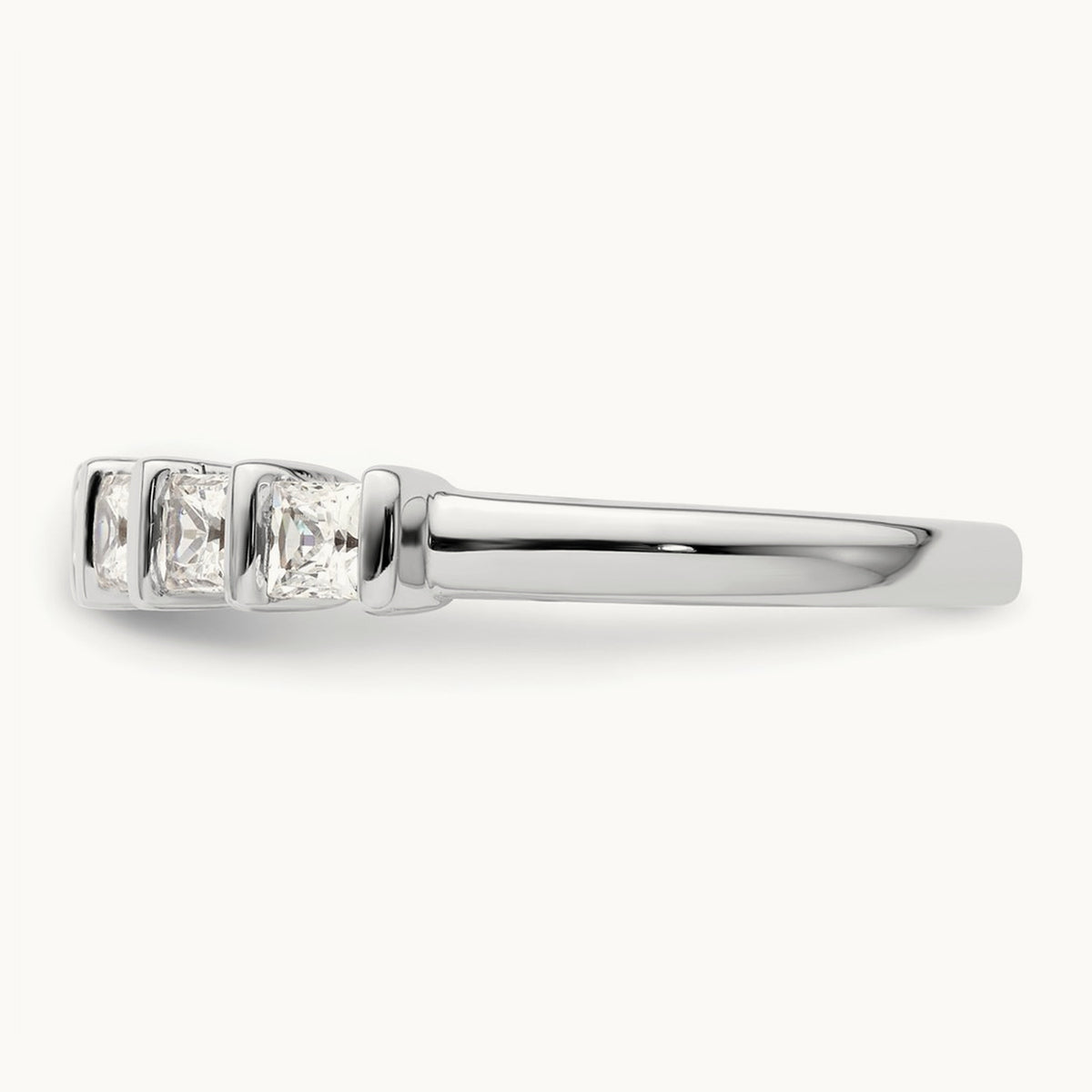 Bar-Set Princess-Cut 5-Stone Band — 2/3 ct, 7