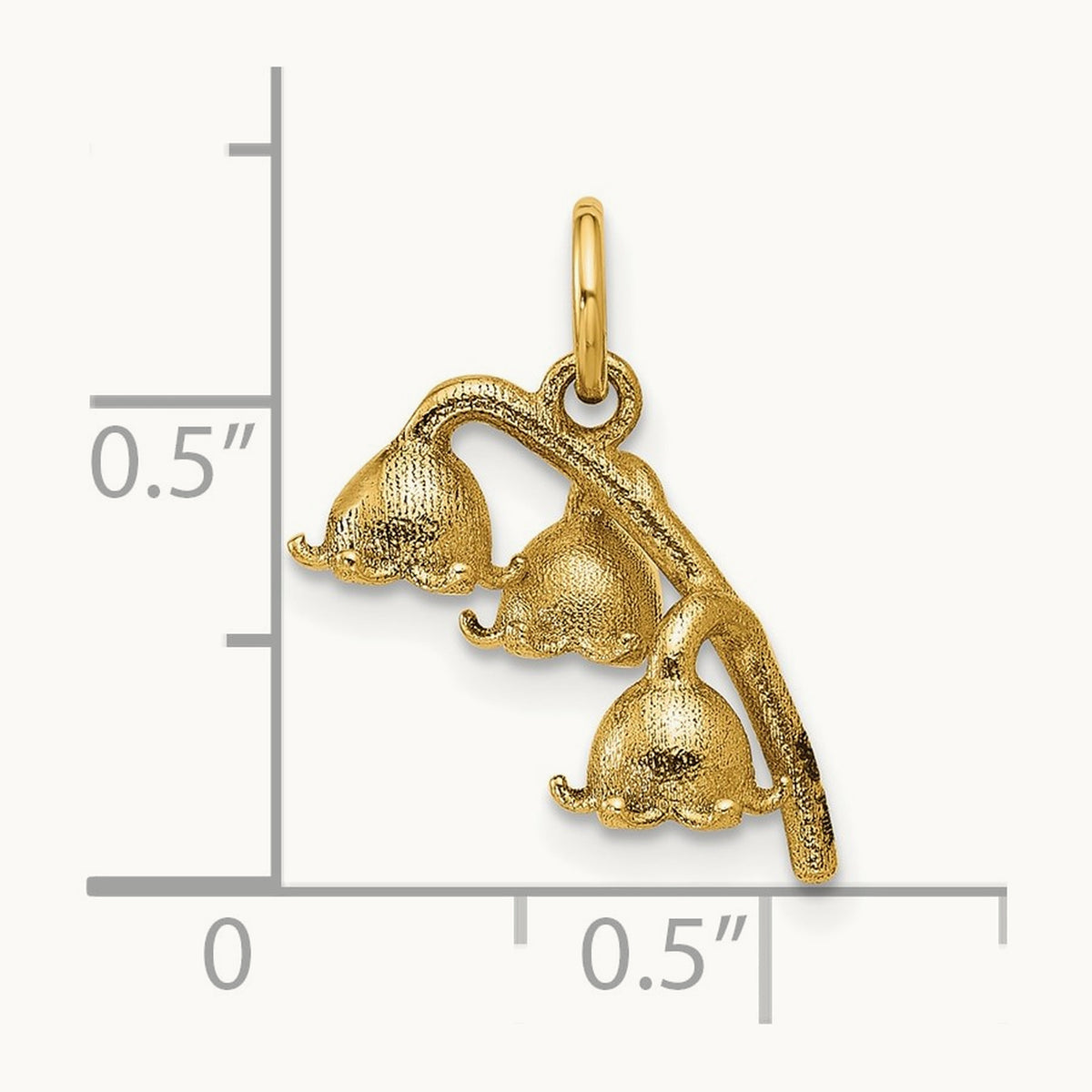 Polished Lily of the Valley Pendant, 14K