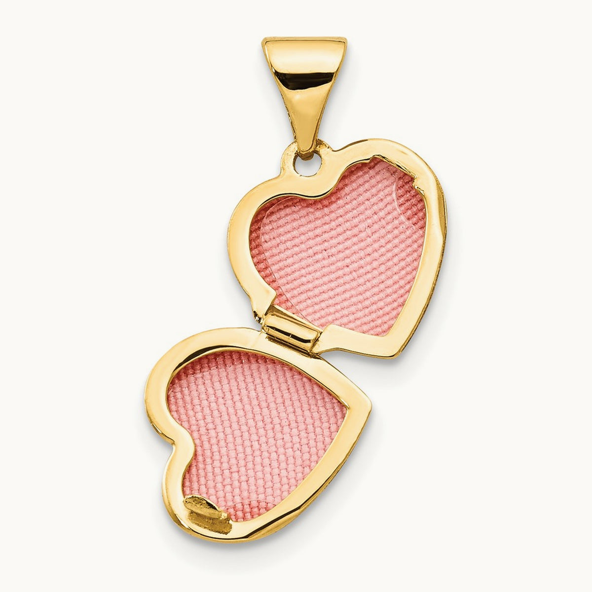 Polished Plain Heart Locket, 14K