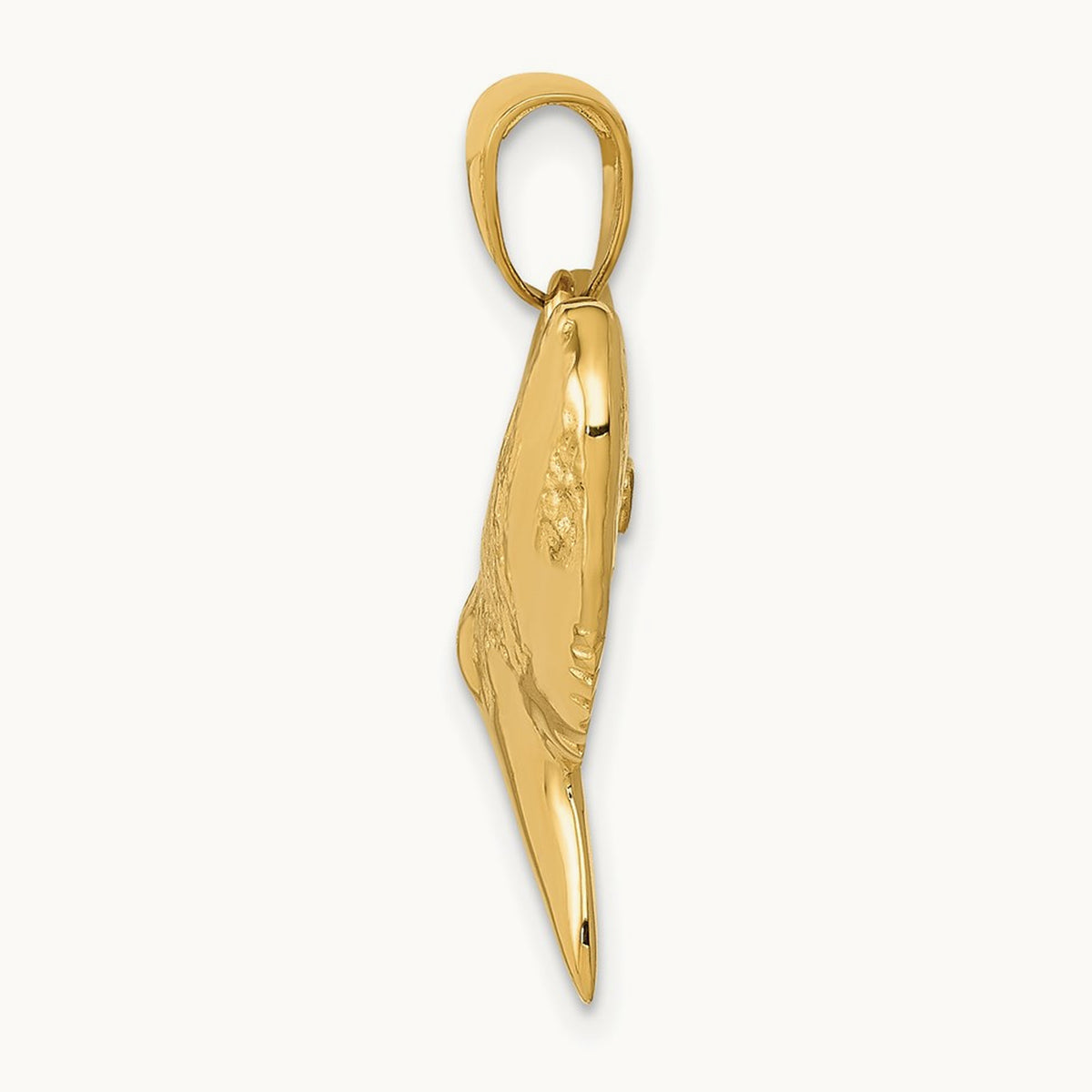 Solid Polished 3-D Shark Tooth Pendant — photo set