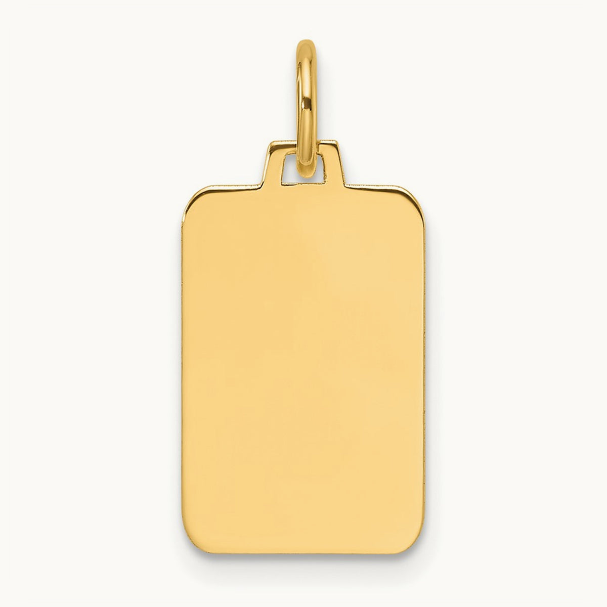Plain .035 Gauge Engravable Rectangular Disc Charm — 20.5mm