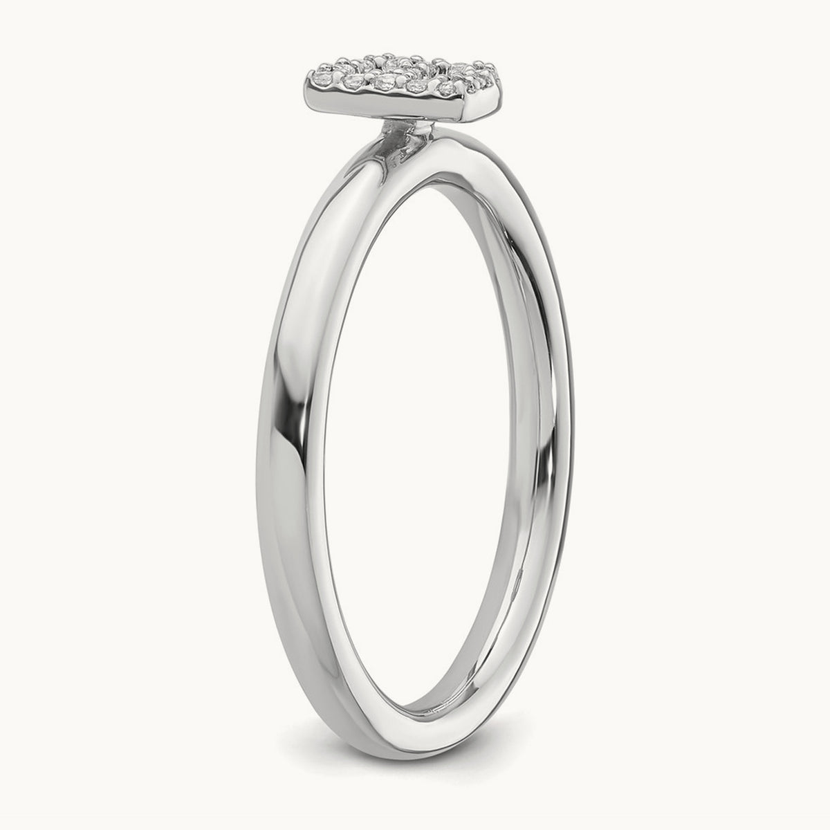 Stackable Diamond Ring — 14K White Gold, B