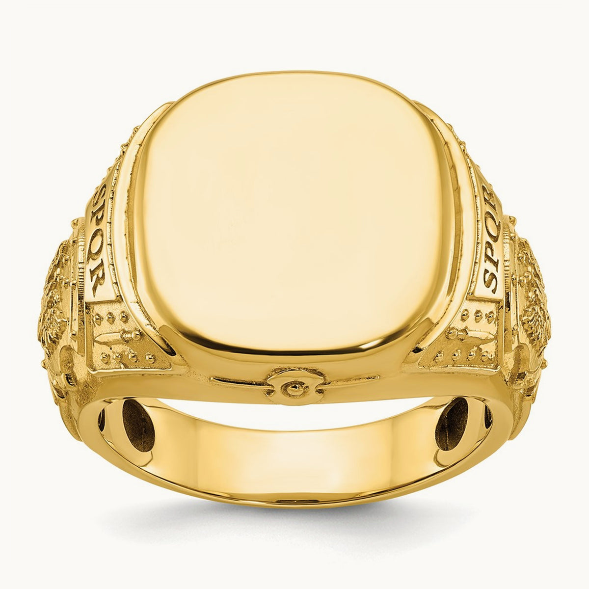 Men's Cushion Signet Ring — IBGoodman — photo set