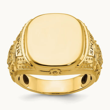 Men's Cushion Signet Ring — IBGoodman — photo set