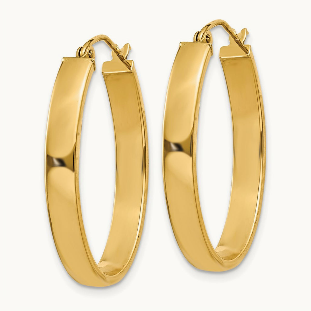 Lightweight Oval Hoop Earrings — 19.5mm